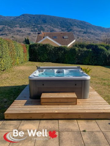 Pose et installation d'un Spa de Be well Canada modèle O460 sur Vaulnaveys le haut en Isère 38.